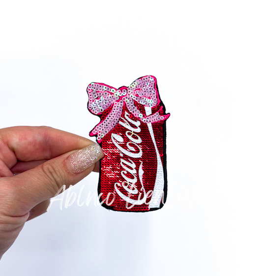 ABLN Boutique - Coke Bow Sequins Iron On Patch