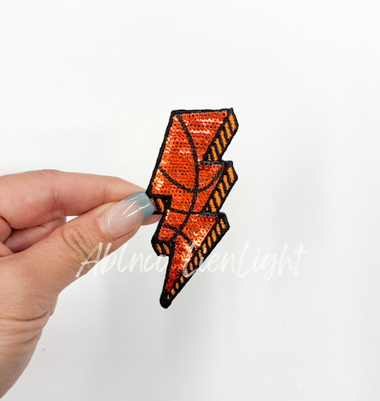 ABLN Boutique - Basketball Bolt Sequins Embroidery Patch