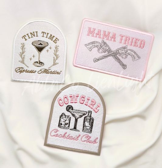 ABLN Boutique - Preppy pink cowgirl mama espresso trucker hat iron on patch : Tini Time