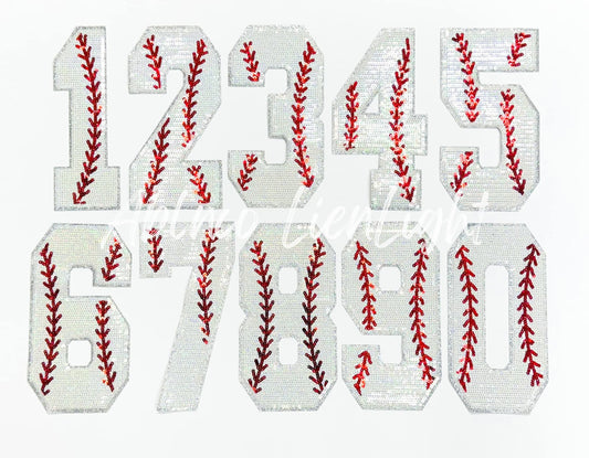 ABLNco - Sequin Baseball Numbers Patch - Large : 9