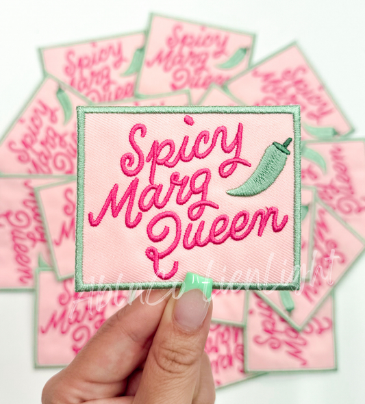 ABLN Boutique - Spicy marg queen pink embroidery trucker hat patch iron on