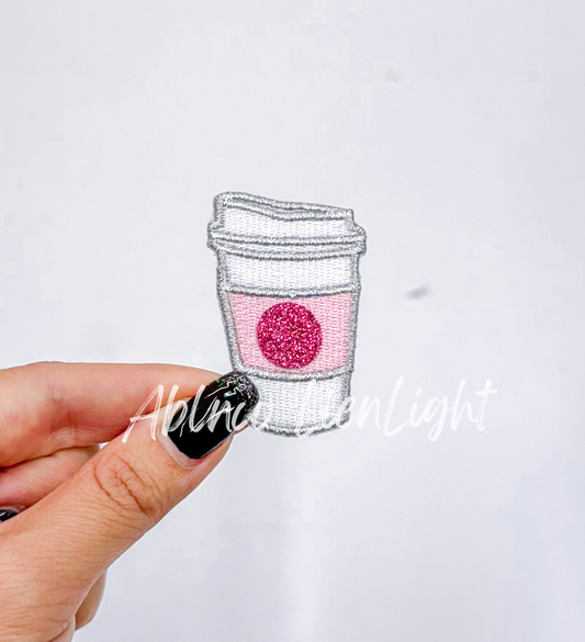 ABLNco - Coffee Cup Glitter Embroidery Patch