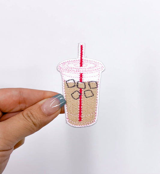 ABLNco - Iced Coffee Glitter Embroidery Patch 